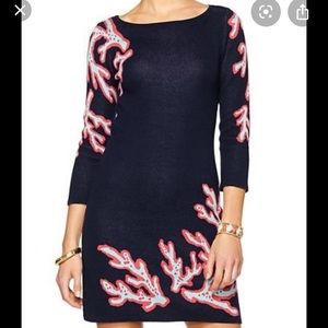 Lilly Pulitzer Polly Shift Coral Sweater Dress